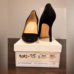 Black Camoscio Nero Manolo Blahnik 7.5/37